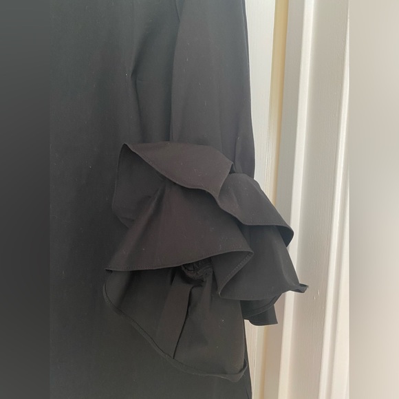 Lafayette 148 New Black Ruffle Sleeves Top M - Picture 2 of 4